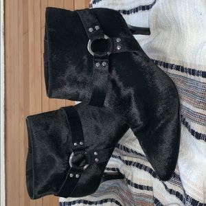 Opening Ceremony black calf hair western bootie.